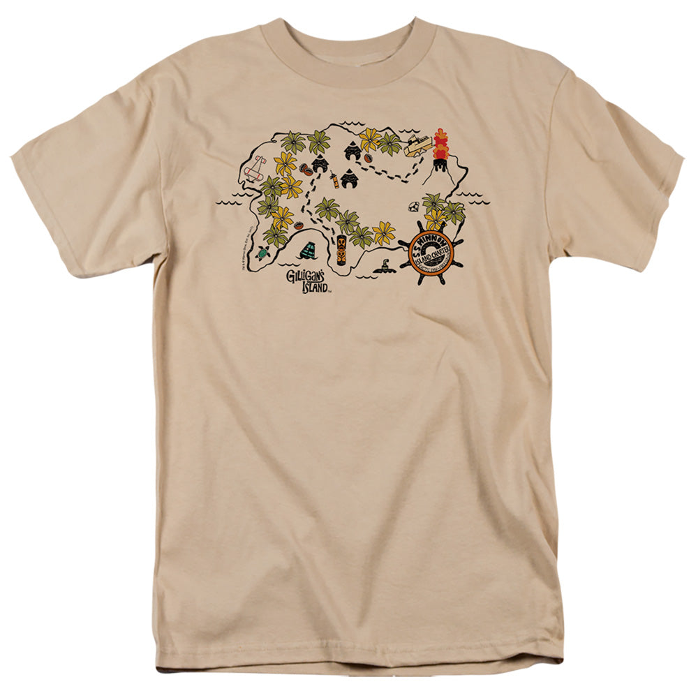 Gilligans Island Island Map Mens T Shirt Sand