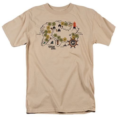 Gilligans Island Island Map Mens T Shirt Sand