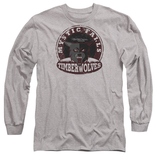 Vampire Diaries Timberwolves Mens Long Sleeve Shirt Athletic Heather Officially Licensed