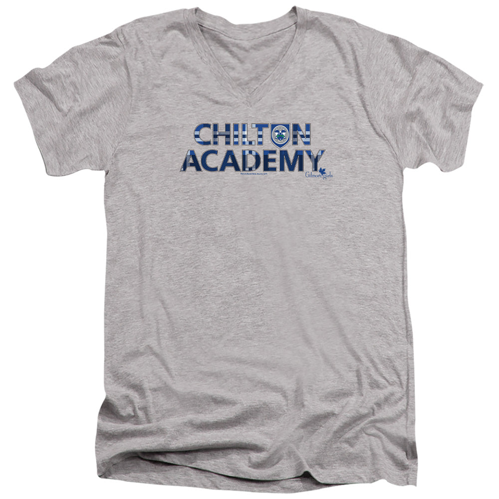 Gilmore Girls Chilton Academy Mens Slim Fit V-Neck T Shirt Athletic Heather