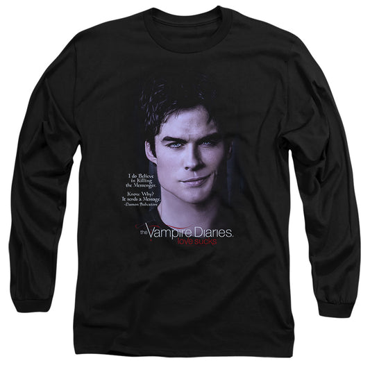 Vampire Diaries Messanger Mens Long Sleeve Shirt Black Officially Licensed