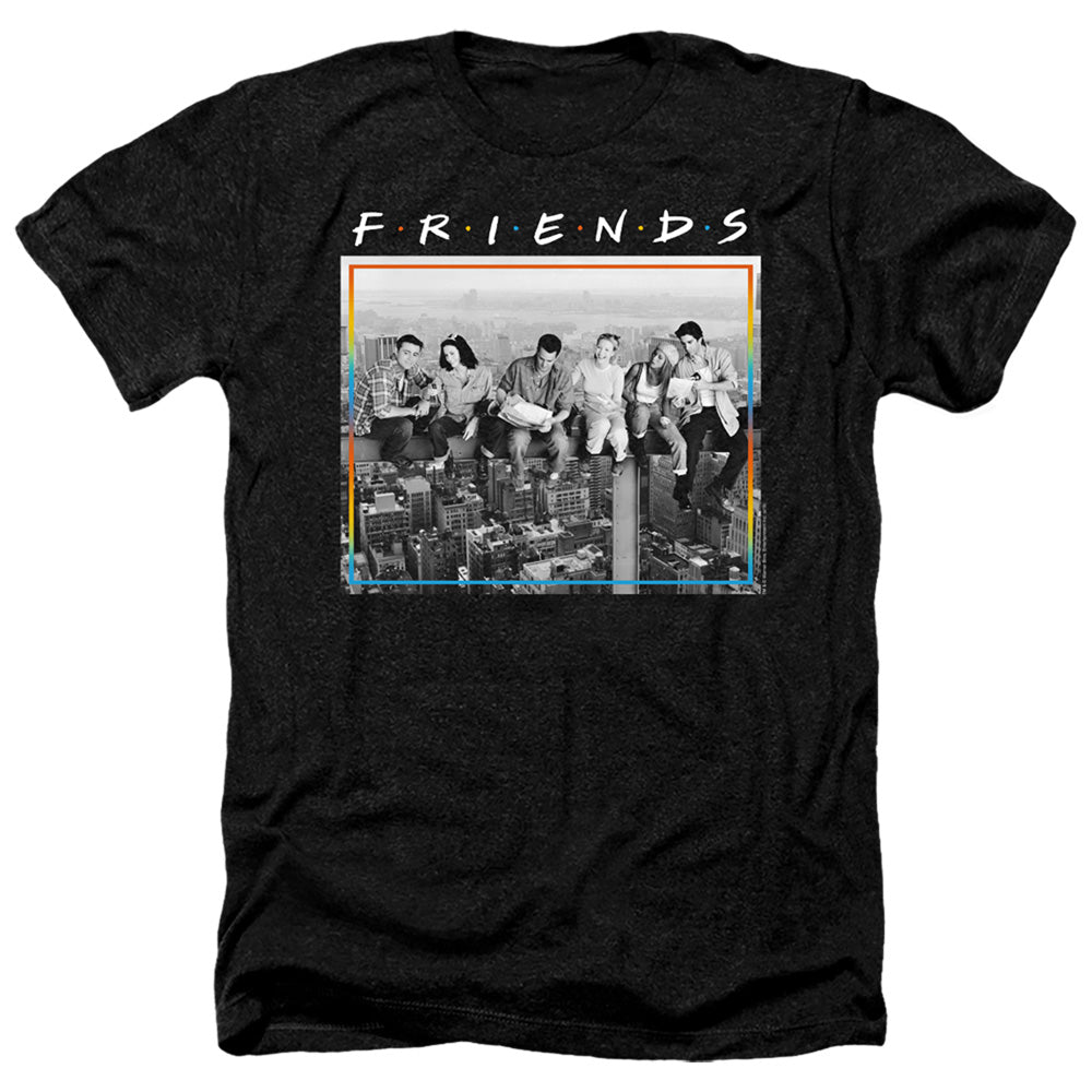 Friends Lunch Break Heather Mens T Shirt Black