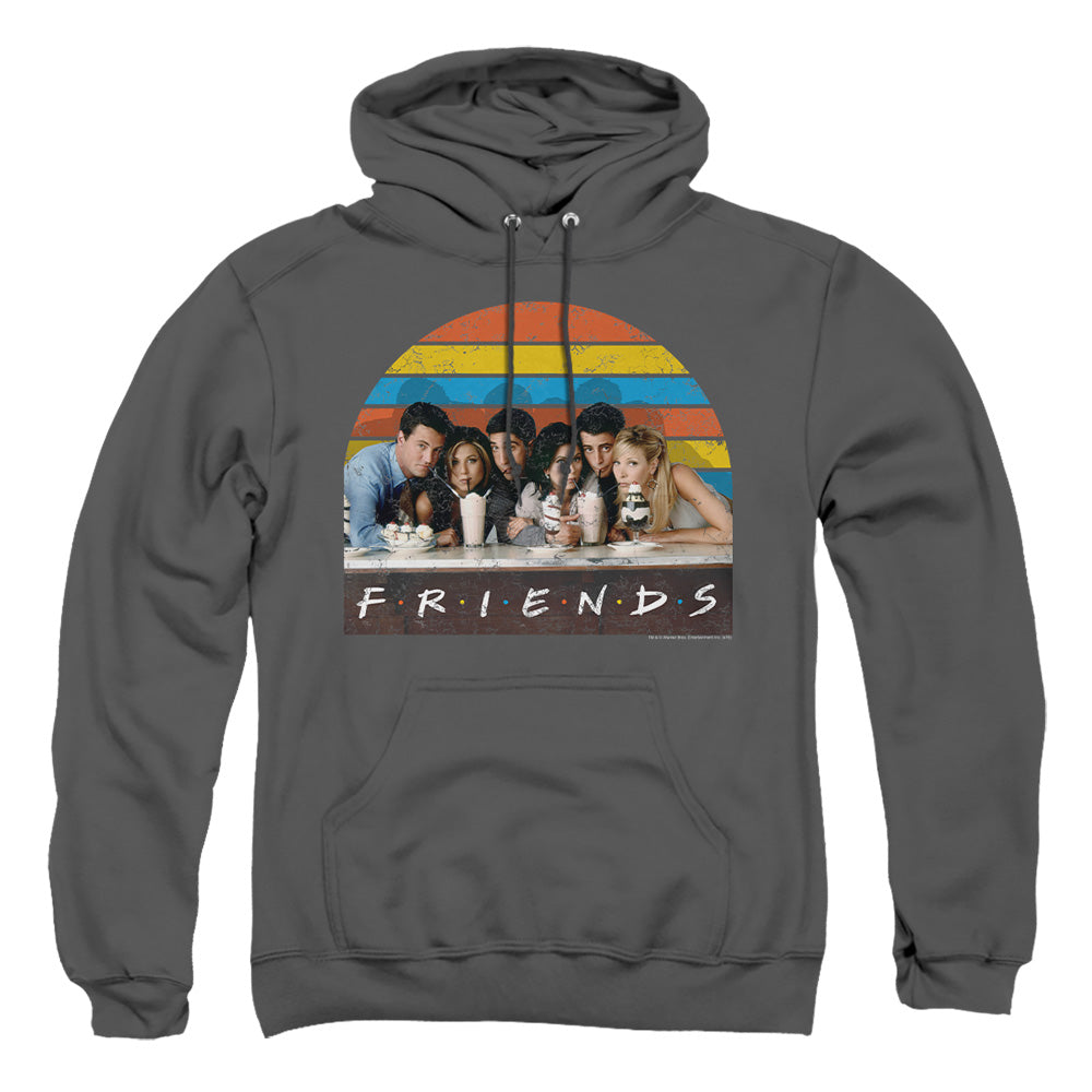Friends Soda Fountain Mens Hoodie Charcoal