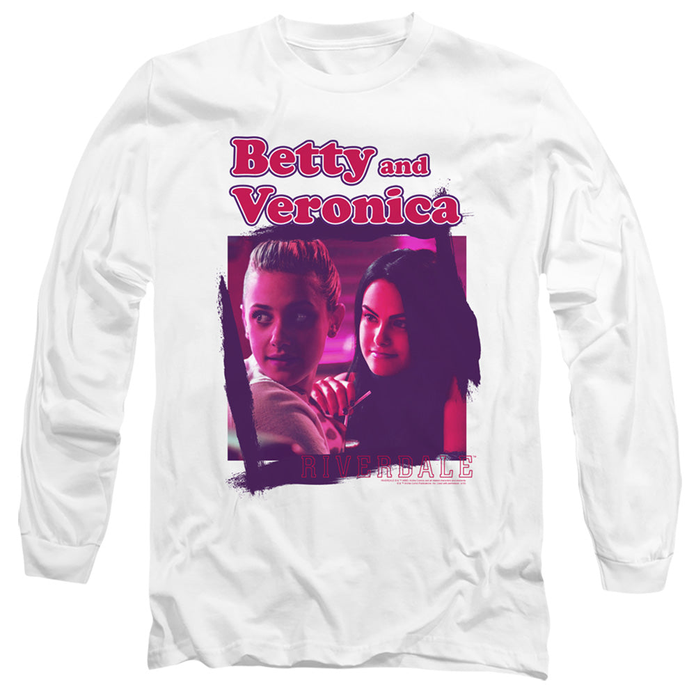 Riverdale Betty And Veronica Mens Long Sleeve Shirt White Officially Licensed