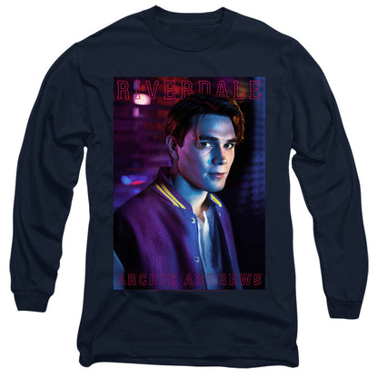 Riverdale Archie Andrews Mens Long Sleeve Shirt Navy Officially Licensed