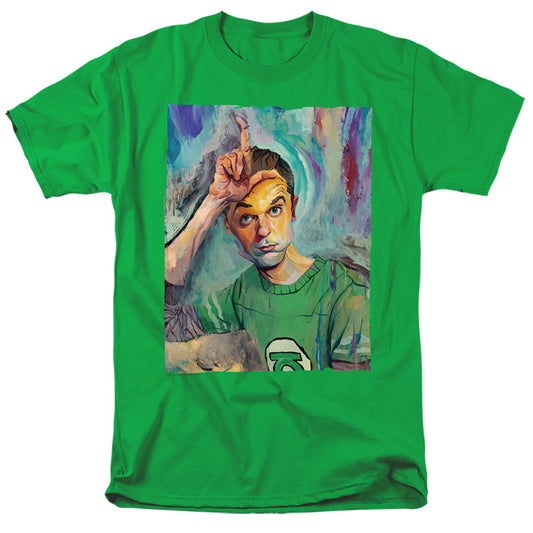 Big Bang Theory Sheldon Painting Mens T Shirt Kelly Green