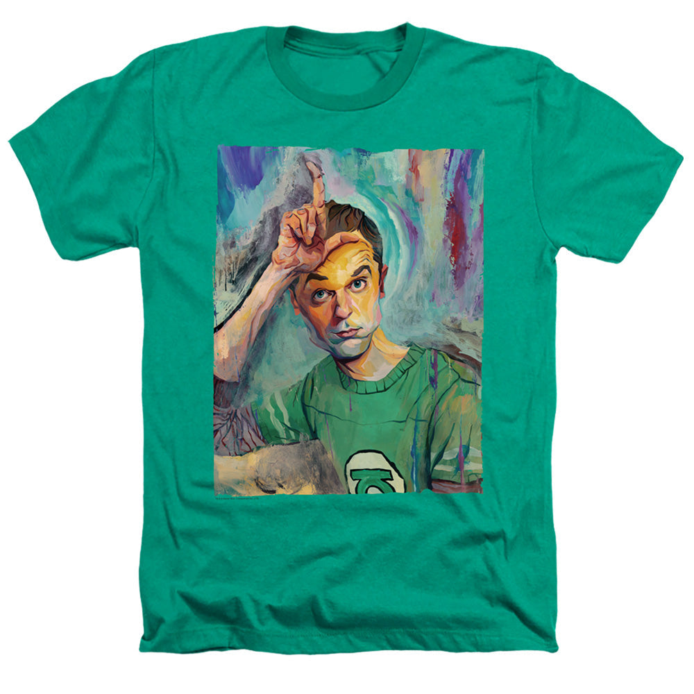 Big Bang Theory Sheldon Painting Heather Mens T Shirt Kelly Green