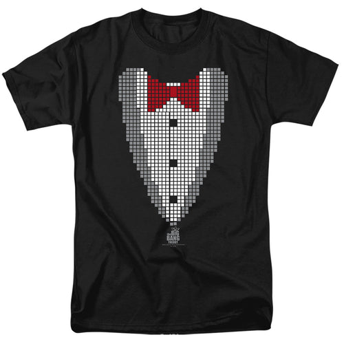 Big Bang Theory Pixelated Tux Mens T Shirt Black