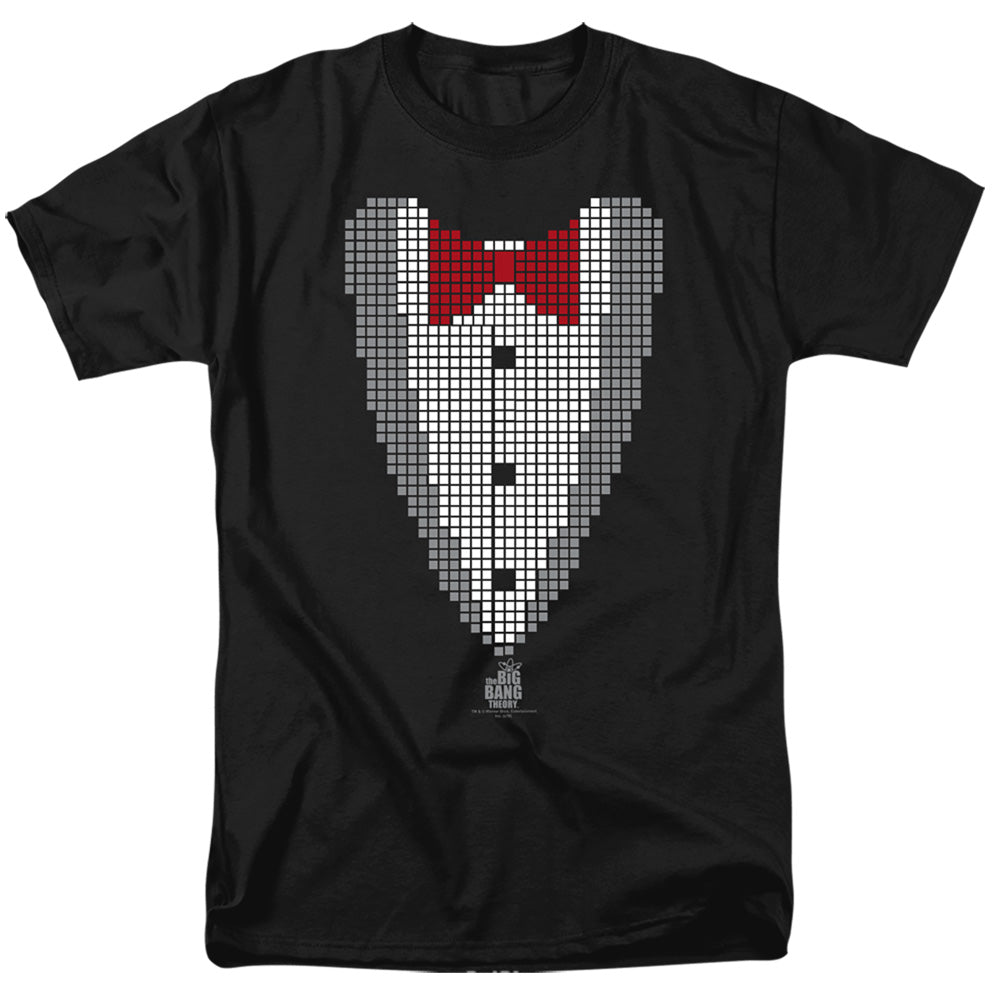 Big Bang Theory Pixelated Tux Mens T Shirt Black