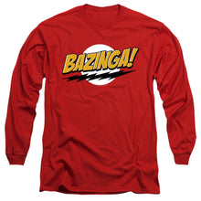 Load image into Gallery viewer, Big Bang Theory Bazinga Mens Long Sleeve Shirt Red Officially Licensed
