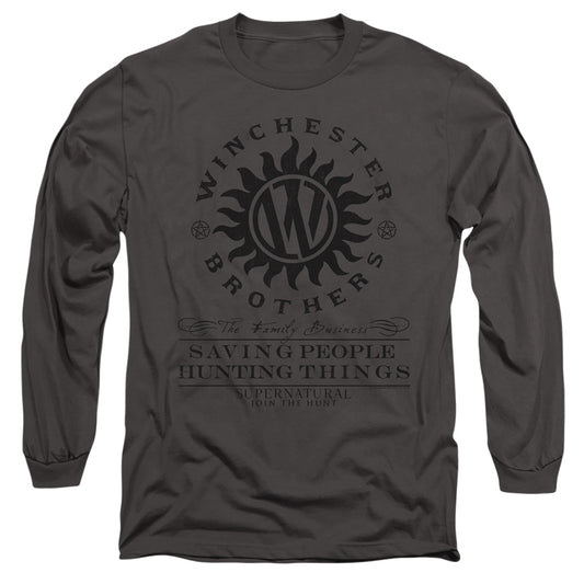 Supernatural Winchester Anti Possession Mens Long Sleeve Shirt Charcoal Officially Licensed