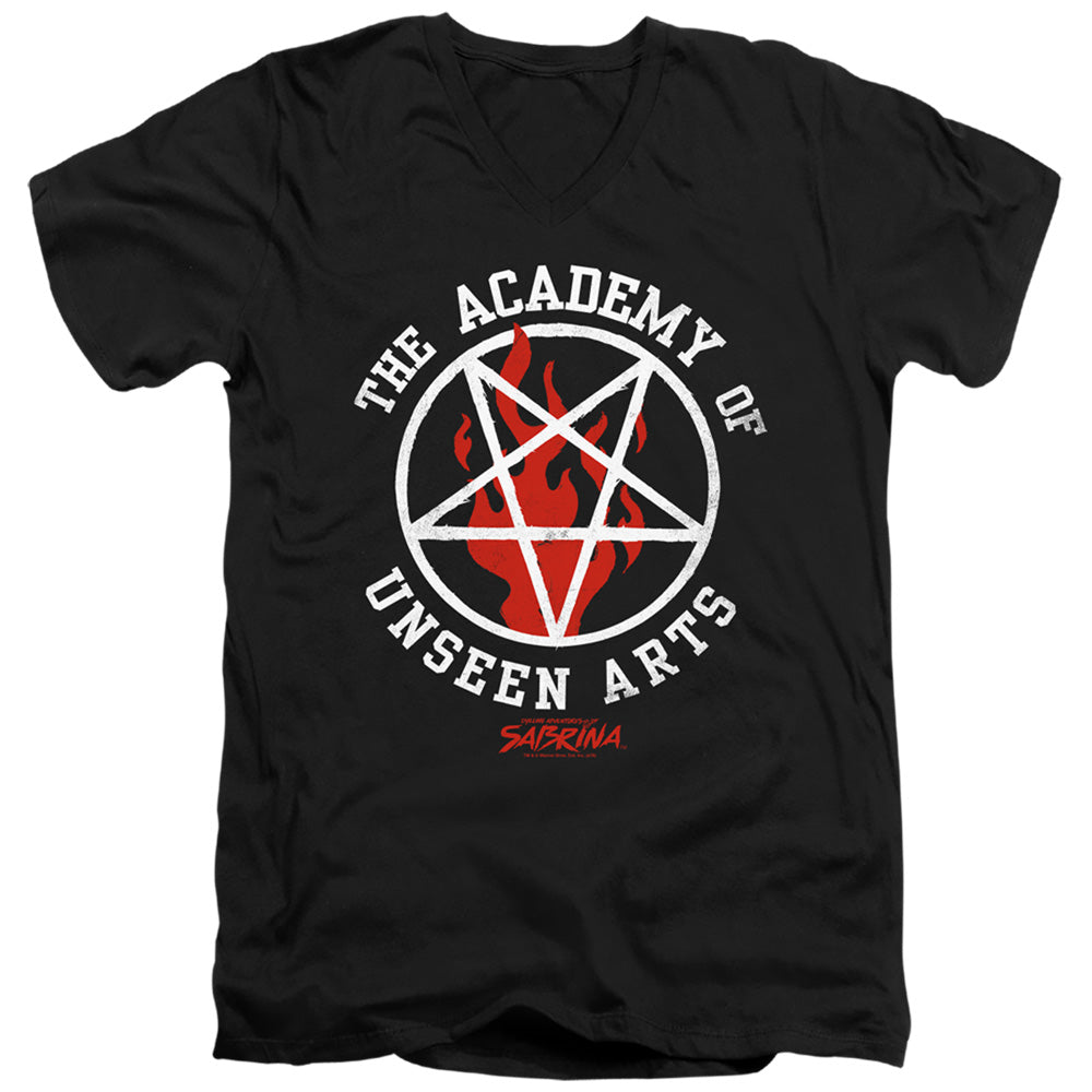 Chilling Adventures Of Sabrina Academy Of Unseen Arts Mens Slim Fit V-Neck T Shirt Black