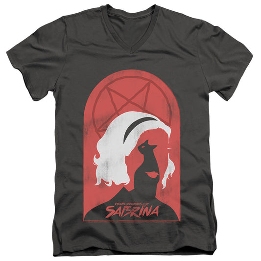 Chilling Adventures Of Sabrina Sabrina And Salem Mens Slim Fit V-Neck T Shirt Charcoal