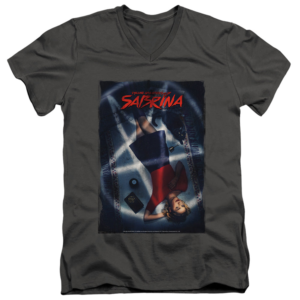 Chilling Adventures Of Sabrina Sabrina Key Art Mens Slim Fit V-Neck T Shirt Charcoal
