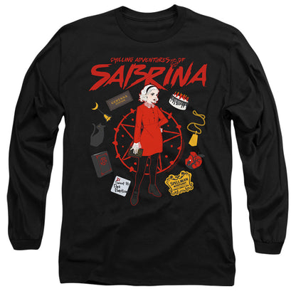 Chilling Adventures Of Sabrina Circle Mens Long Sleeve Shirt Black Officially Licensed