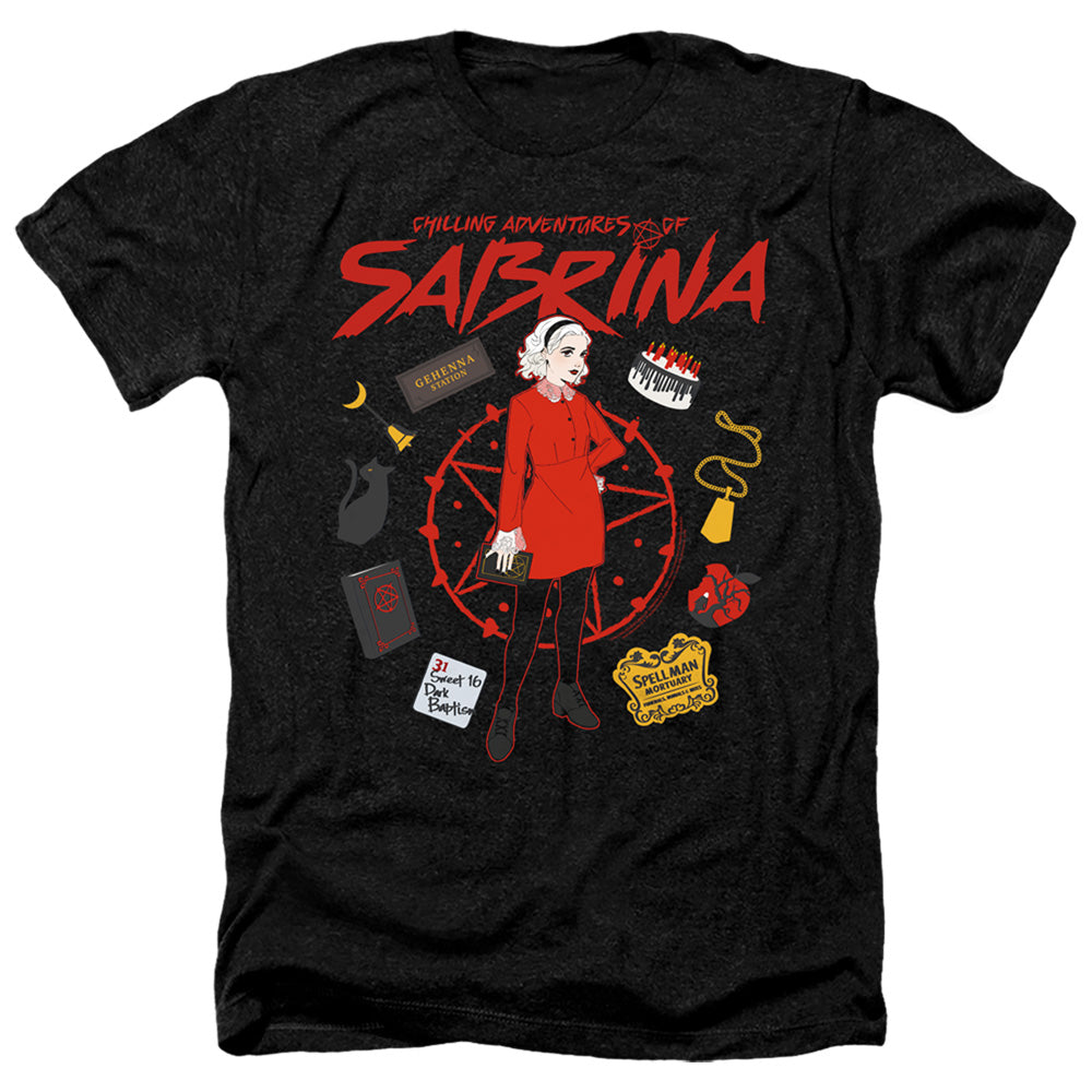 Chilling Adventures Of Sabrina Circle Heather Mens T Shirt Black