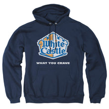 Load image into Gallery viewer, White Castle Distressed Logo Mens Hoodie Navy
