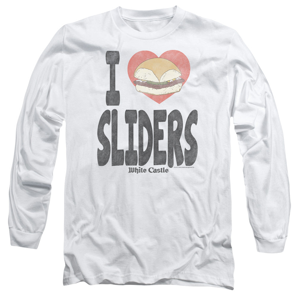 White Castle I Heart Sliders Mens Long Sleeve Shirt White