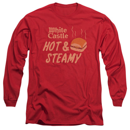 White Castle Hot & Steamy Mens Long Sleeve Shirt Red Officially Licensed