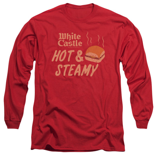 White Castle Hot & Steamy Mens Long Sleeve Shirt Red Officially Licensed