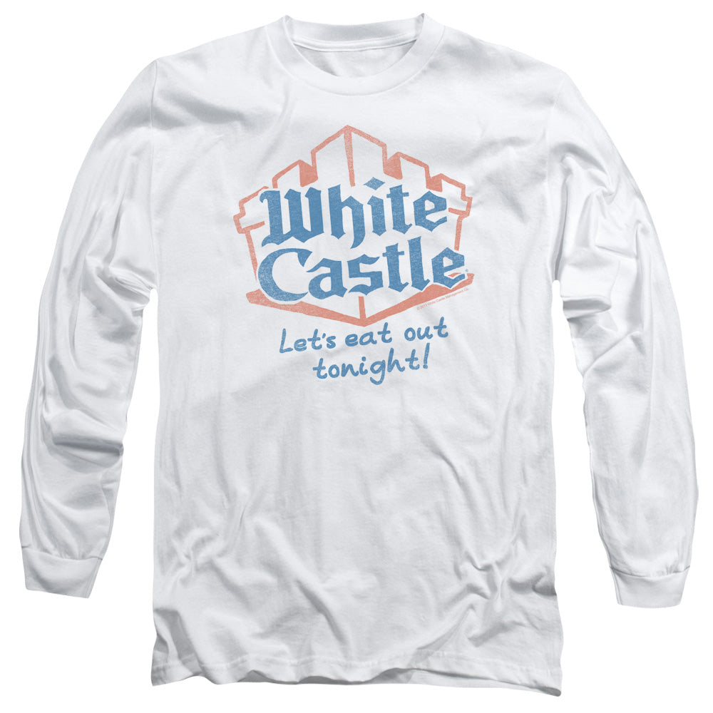 White Castle Lets Eatmens Long Sleeve Shirt White