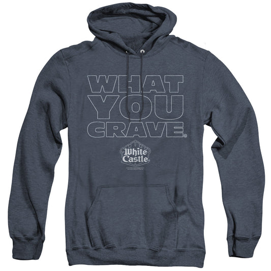 White Castle Craving Heather Mens Hoodie Navy