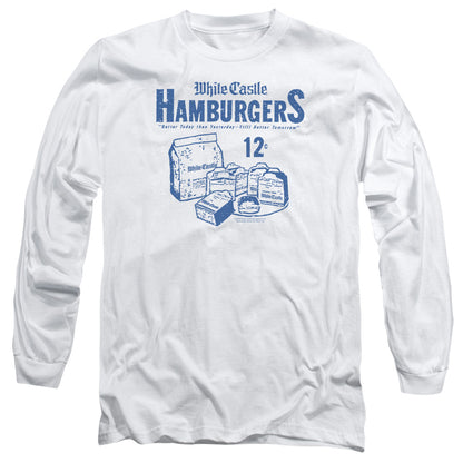 White Castle 12 Cents Mens Long Sleeve Shirt White Officially Licensed