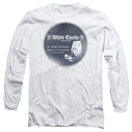 White Castle National Institution Mens Long Sleeve Shirt White Officially Licensed