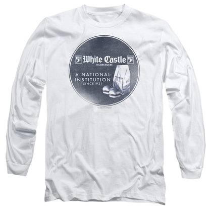 White Castle National Institution Mens Long Sleeve Shirt White Officially Licensed
