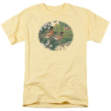 Load image into Gallery viewer, Wildlife Apple Blossom Time Robins Mens T Shirt Banana
