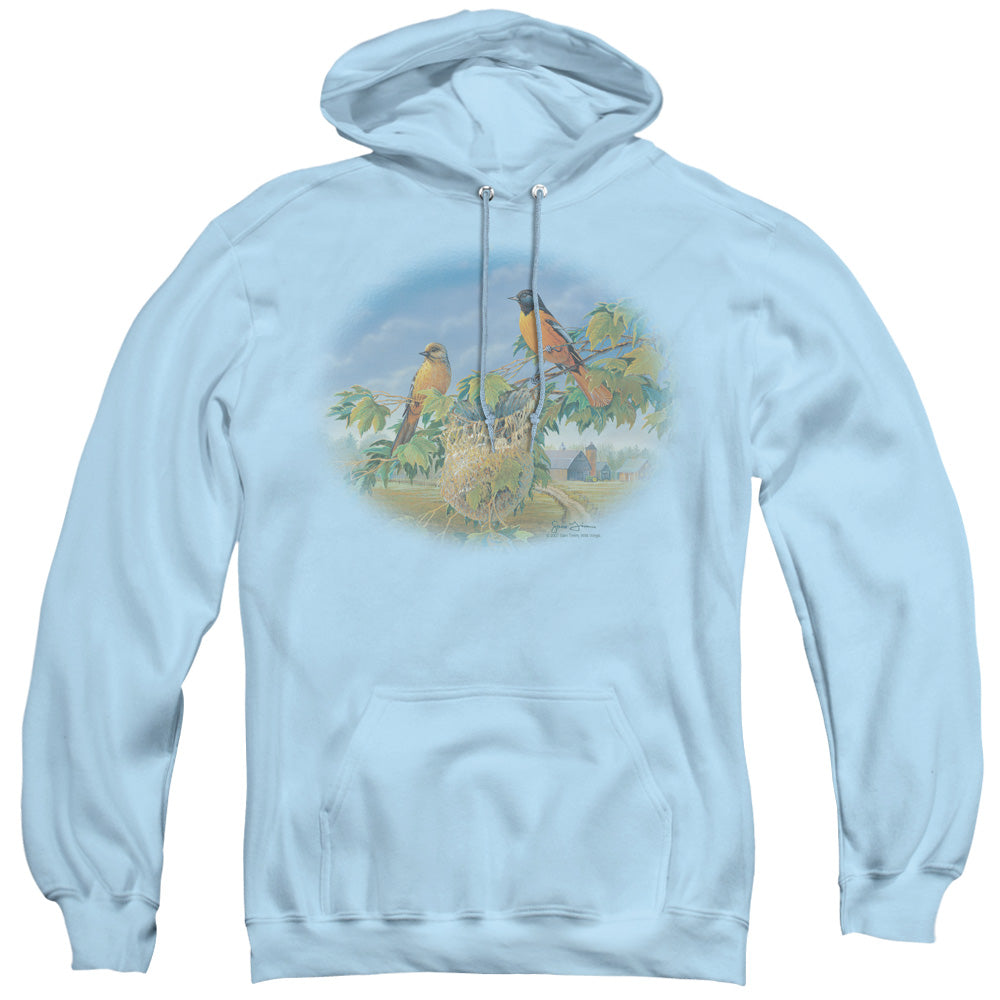 Wildlife Orioles And Farm Mens Hoodie Light Blue