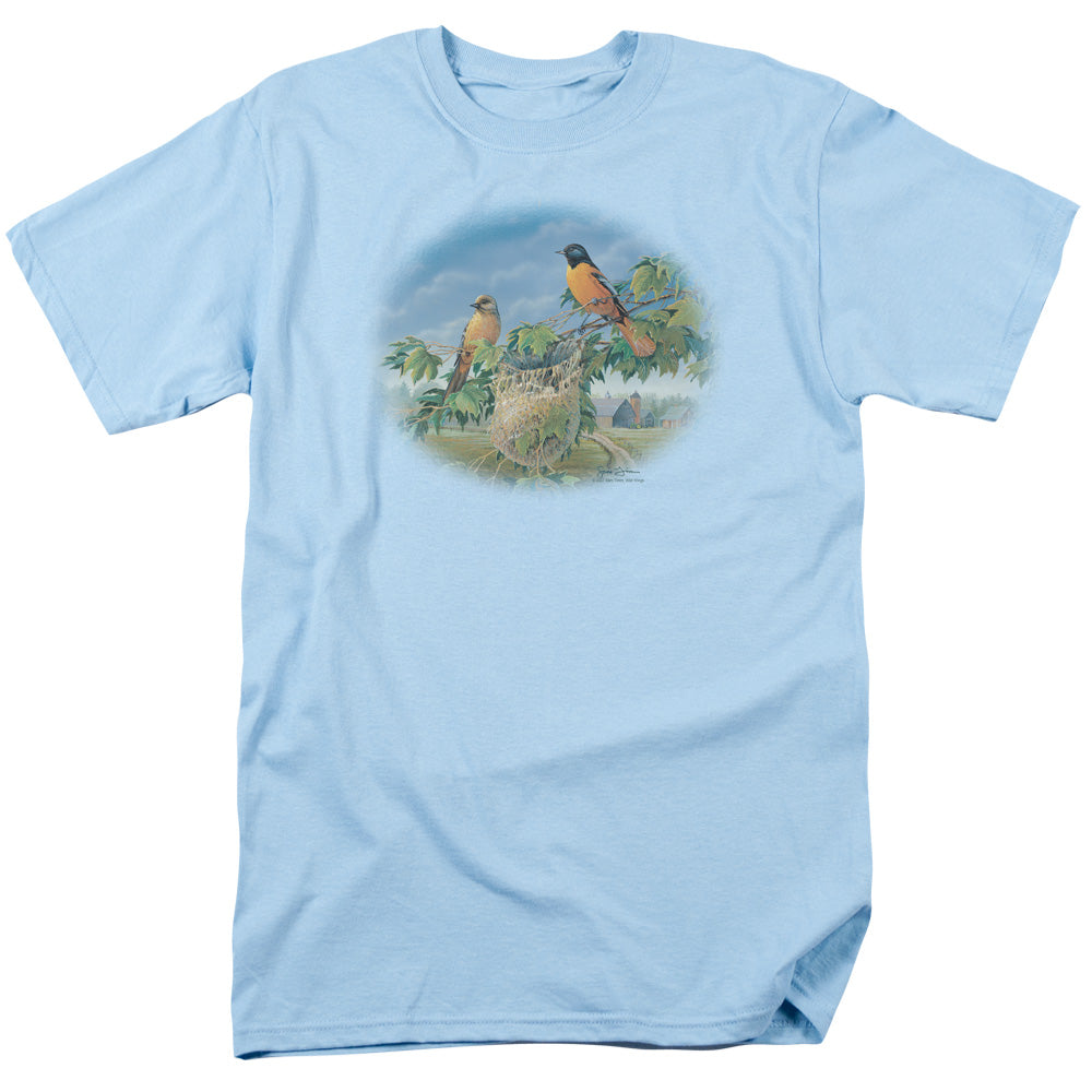 Wildlife Orioles And Farm Mens T Shirt Light Blue