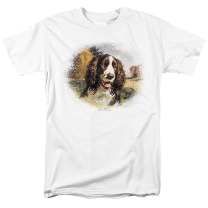 Wildlife Springer Spaniel Head Mens T Shirt White