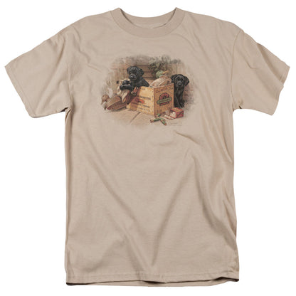 Wildlife Box Boys Black Labs Mens T Shirt Sand