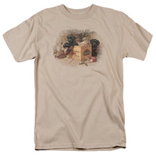 Load image into Gallery viewer, Wildlife Box Boys Black Labs Mens T Shirt Sand

