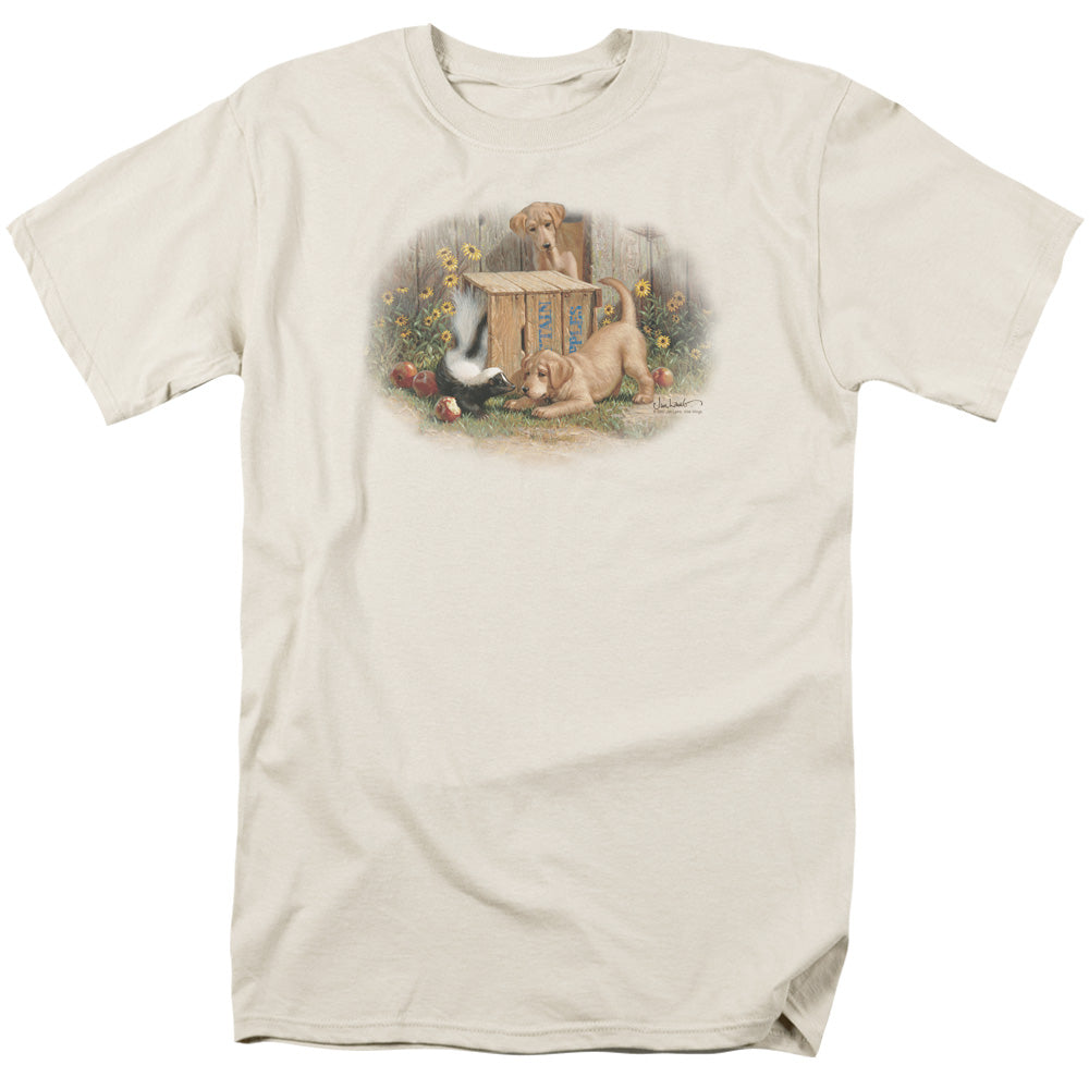 Wildlife Dont Talk Strangers Mens T Shirt Cream