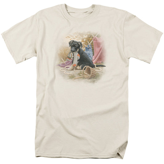 Wildlife Hanging Out Mens T Shirt Cream