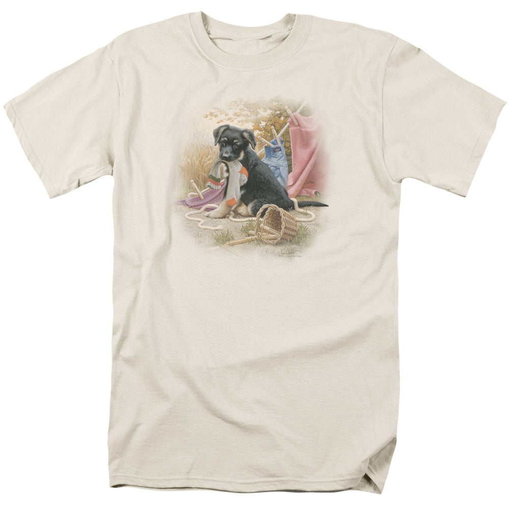 Wildlife Hanging Out Mens T Shirt Cream