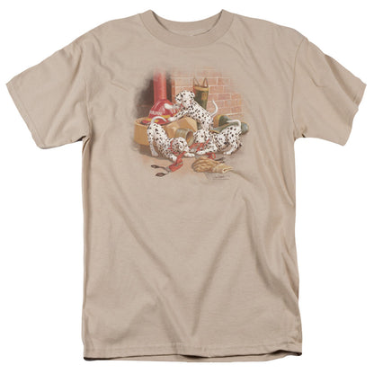 Wildlife Wheres The Fire? Mens T Shirt Sand