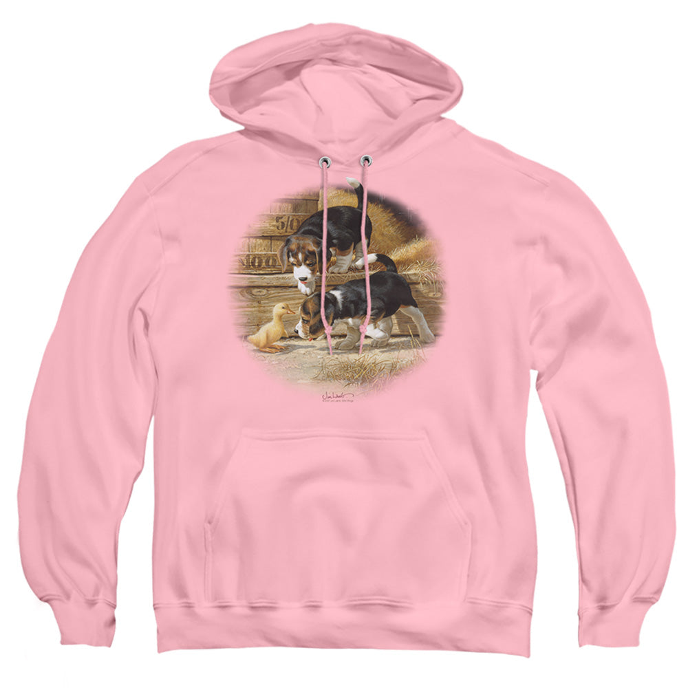 Wildlife Getting Acquainted Mens Hoodie Pink