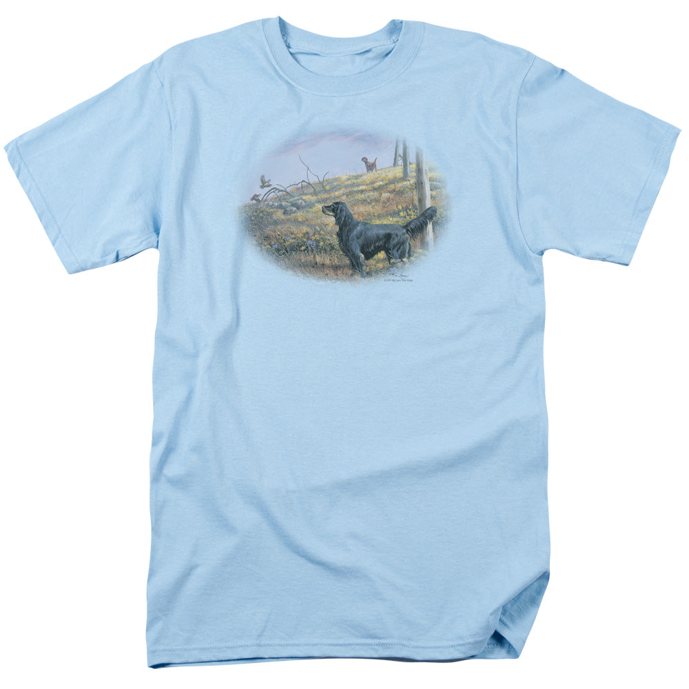 Wildlife Looking Back Mens T Shirt Light Blue