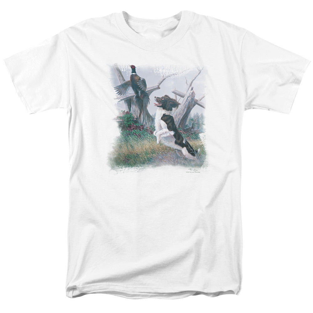 Wildlife Springer With Pheasant Mens T Shirt White
