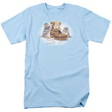 Load image into Gallery viewer, Wildlife Playful Kittens Mens T Shirt Light Blue
