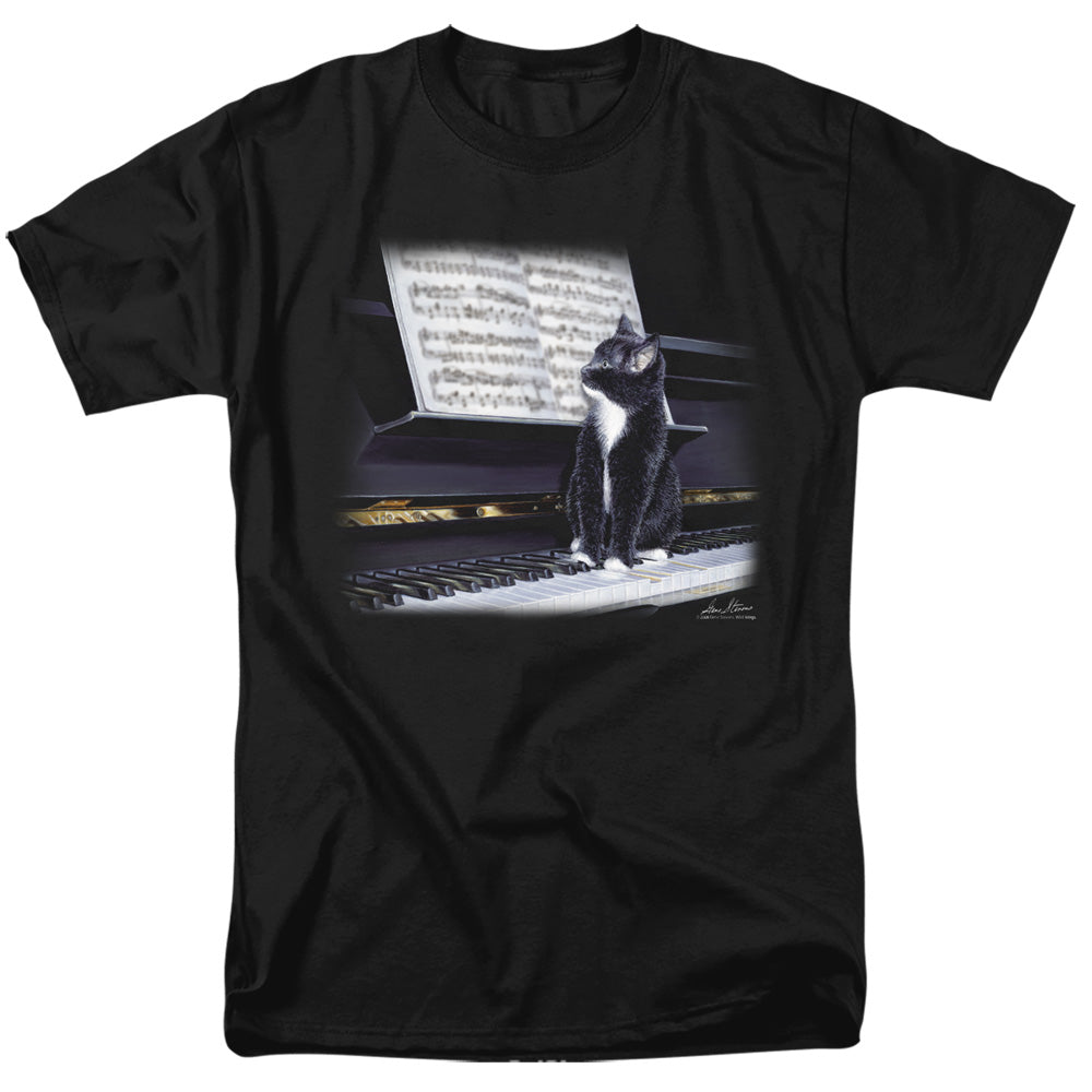 Wildlife Kitten On The Keys Mens T Shirt Black