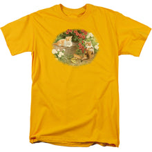 Load image into Gallery viewer, Wildlife Kittens And Mums Mens T Shirt Gold
