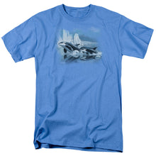 Load image into Gallery viewer, Wildlife Glaciers Edge Orcas Mens T Shirt Carolina Blue
