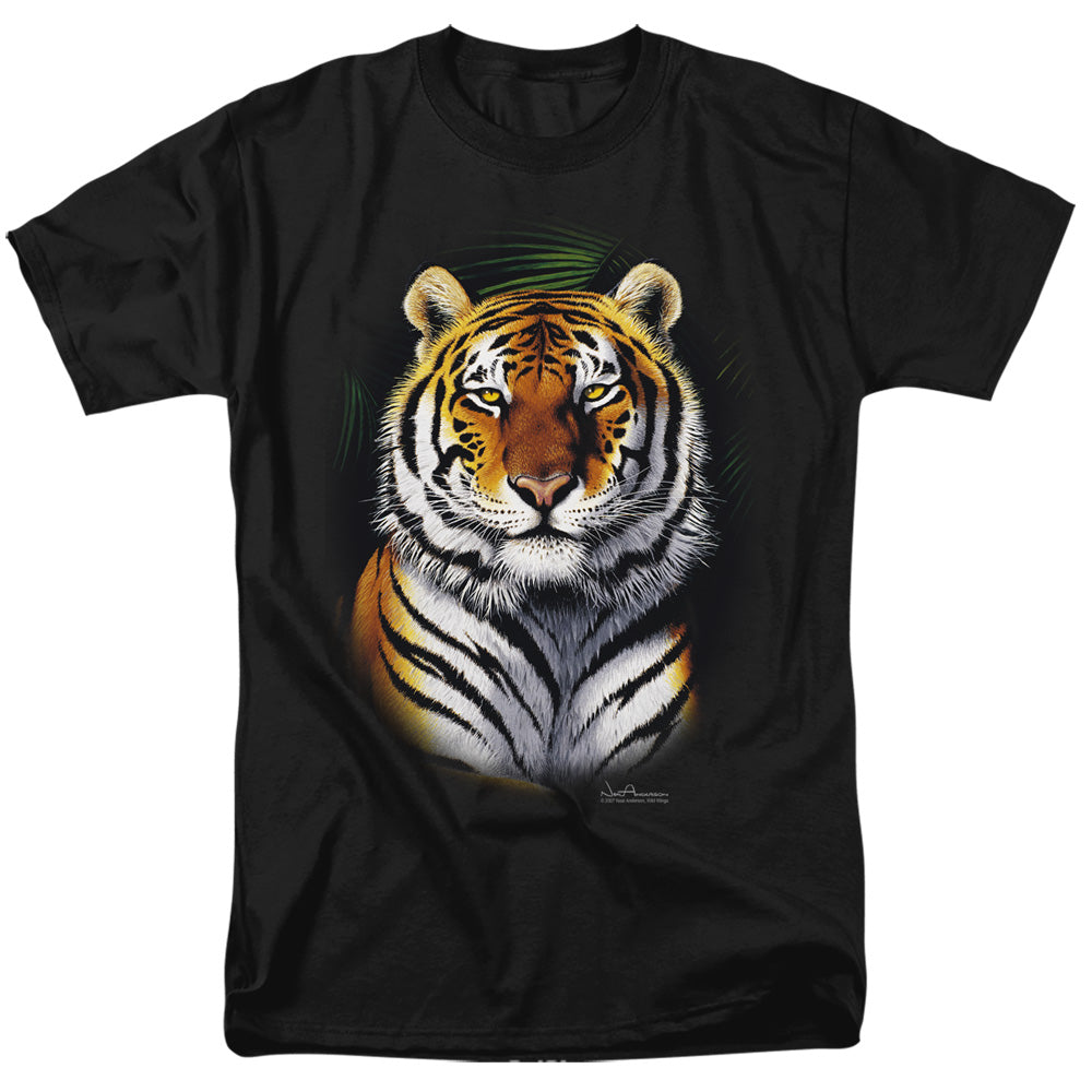 Wildlife Jungle Fire Mens T Shirt Black