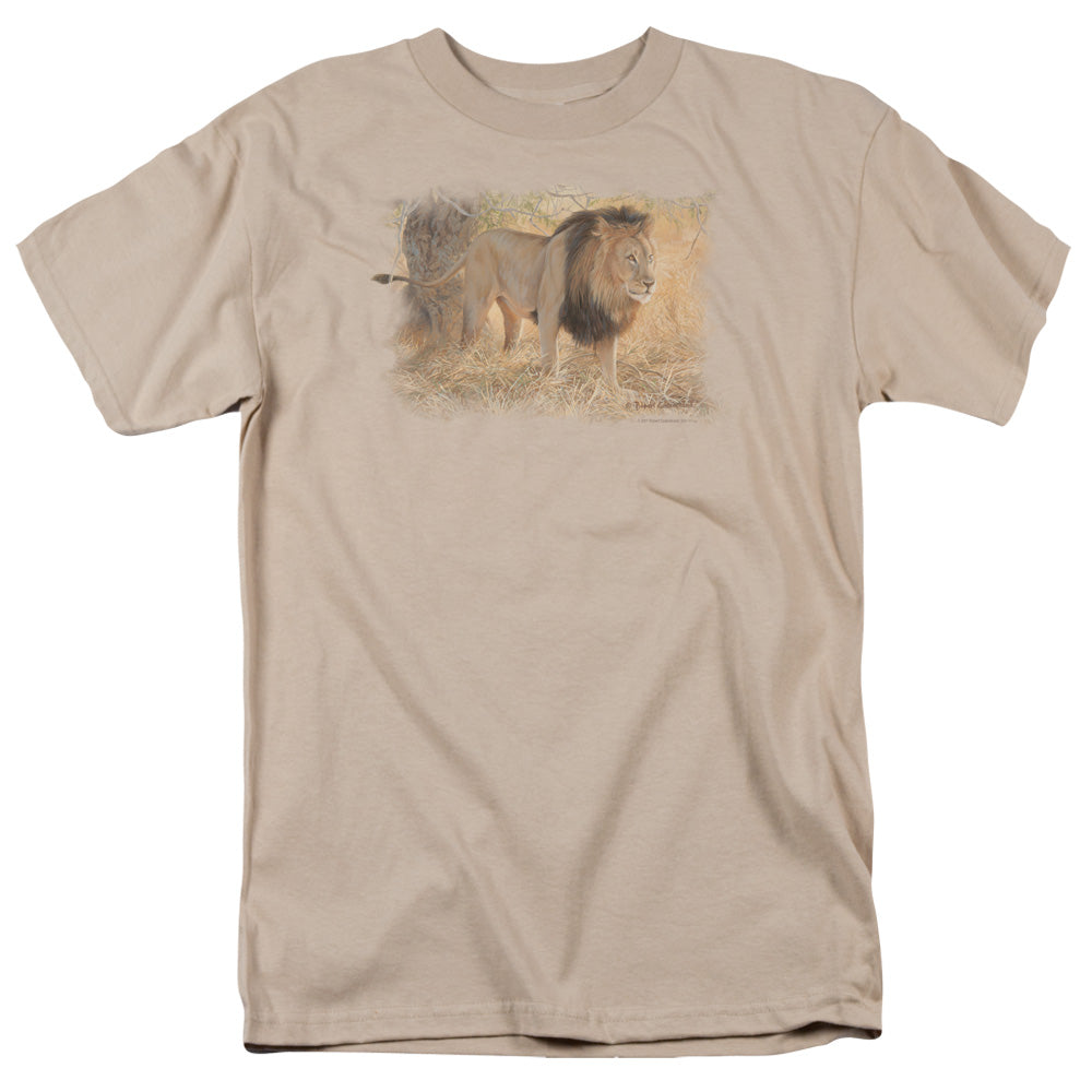 Wildlife Shumba In The Grass Mens T Shirt Sand