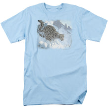Load image into Gallery viewer, Wildlife Snow Leopard Mens T Shirt Light Blue
