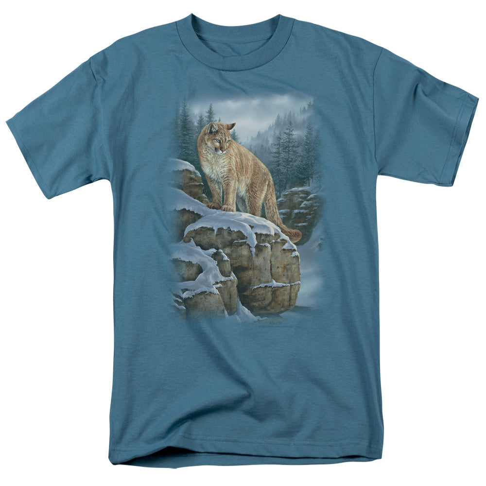 Wildlife Misty Canyon Cougar Mens T Shirt Slate
